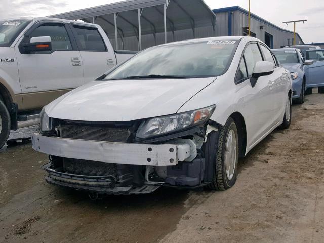 2HGFB2F65DH532617 - 2013 HONDA CIVIC HF WHITE photo 2