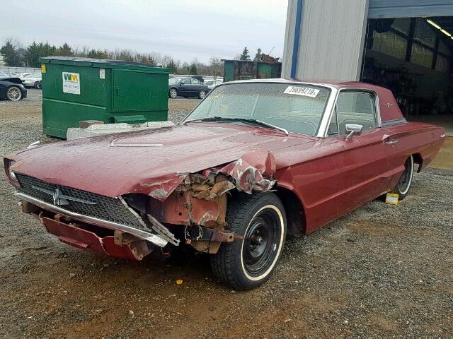 6Y81Z100853 - 1966 FORD T-BIRD BURGUNDY photo 2