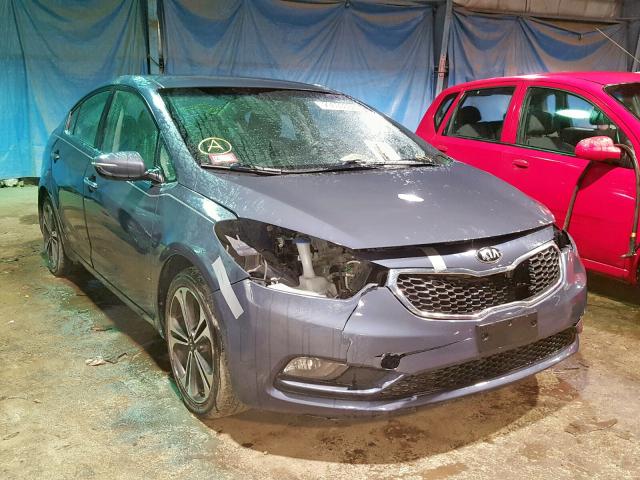 KNAFX4A80E5074141 - 2014 KIA FORTE EX BLUE photo 1