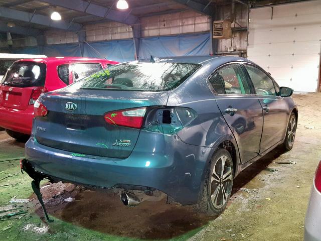 KNAFX4A80E5074141 - 2014 KIA FORTE EX BLUE photo 4