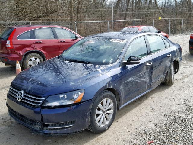 1VWAP7A38DC062989 - 2013 VOLKSWAGEN PASSAT S BLUE photo 2