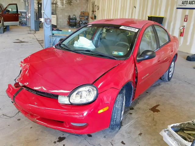 1B3ES46C71D101458 - 2001 DODGE NEON SE RED photo 2