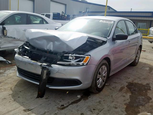 3VW2K7AJ5CM419575 - 2012 VOLKSWAGEN JETTA BASE SILVER photo 2