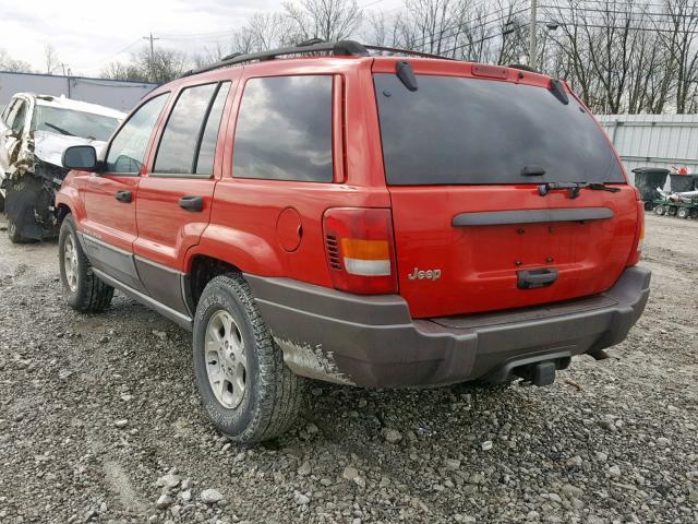 1J4GW48S4YC276597 - 2000 JEEP GRAND CHER RED photo 3