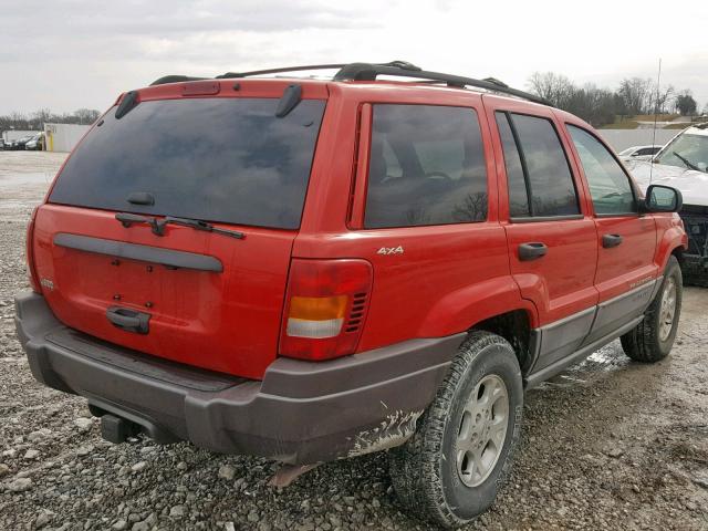 1J4GW48S4YC276597 - 2000 JEEP GRAND CHER RED photo 4