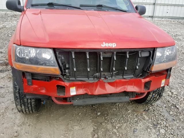 1J4GW48S4YC276597 - 2000 JEEP GRAND CHER RED photo 9