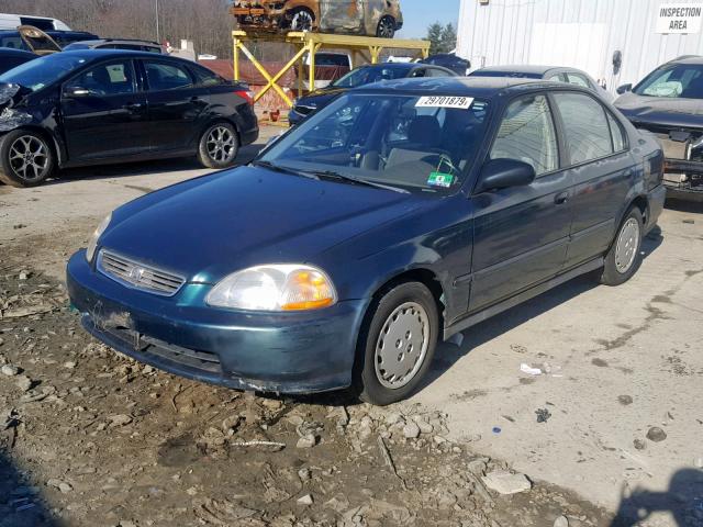 2HGEJ6628VH555524 - 1997 HONDA CIVIC DX GREEN photo 2