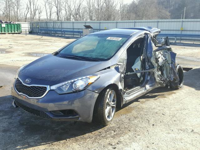 KNAFX4A87F5380674 - 2015 KIA FORTE EX GRAY photo 2