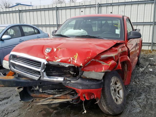 1D7GL32K54S500600 - 2004 DODGE DAKOTA SPO RED photo 2