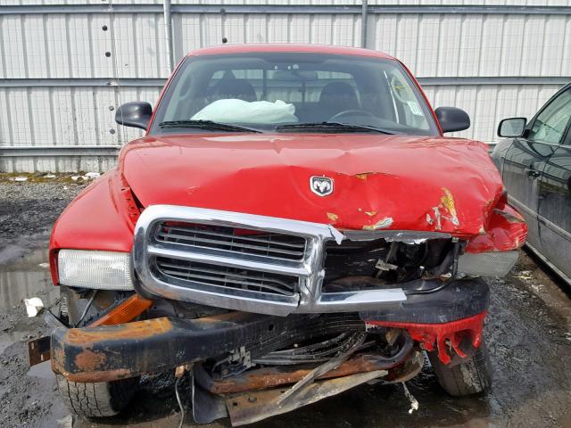 1D7GL32K54S500600 - 2004 DODGE DAKOTA SPO RED photo 9