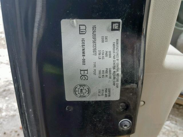 1G2AJ55F587276077 - 2008 PONTIAC G5 BLACK photo 10