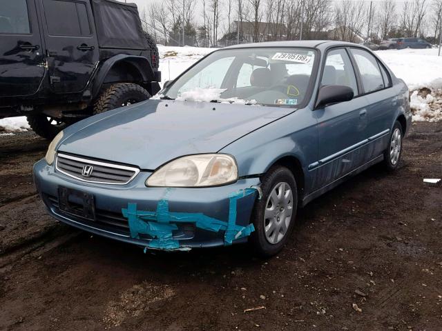 2HGEJ6614YH560196 - 2000 HONDA CIVIC BASE BLUE photo 2