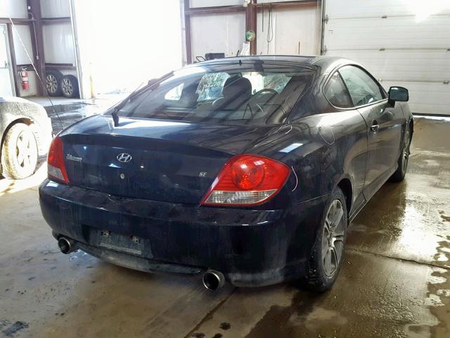 KMHHN65D06U192469 - 2006 HYUNDAI TIBURON SE BLACK photo 4