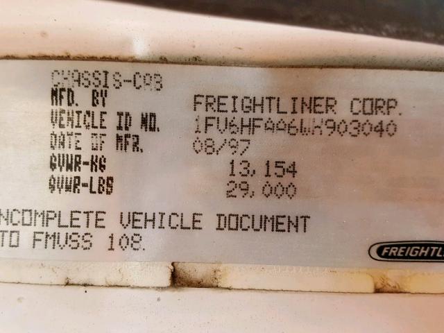 1FV6HFAA6WH903040 - 1998 FREIGHTLINER MEDIUM CON WHITE photo 10