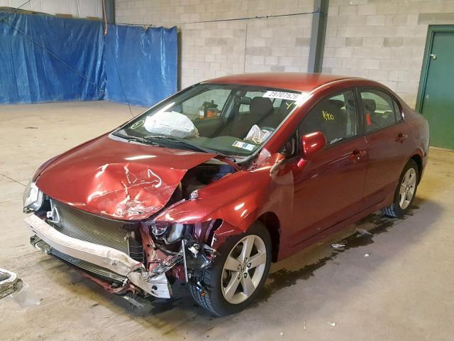 2HGFA16639H541921 - 2009 HONDA CIVIC LX-S MAROON photo 2