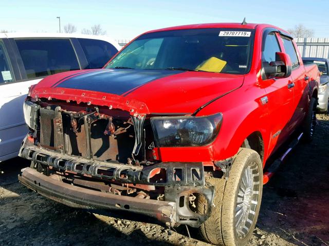 5TBEV54107S459004 - 2007 TOYOTA TUNDRA CRE RED photo 2