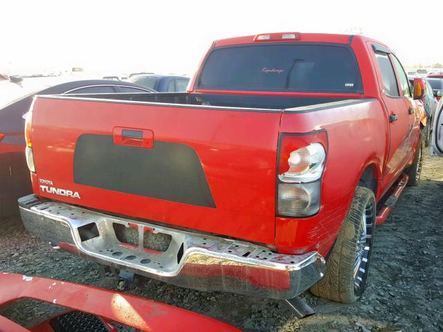 5TBEV54107S459004 - 2007 TOYOTA TUNDRA CRE RED photo 4