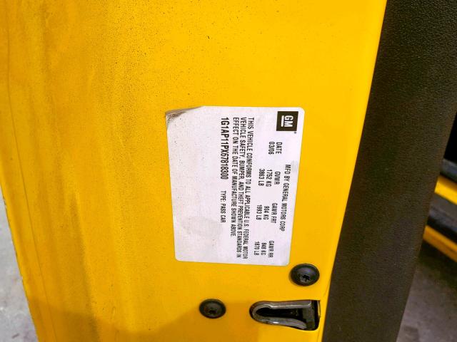 1G1AP11PX67818300 - 2006 CHEVROLET COBALT SS YELLOW photo 10