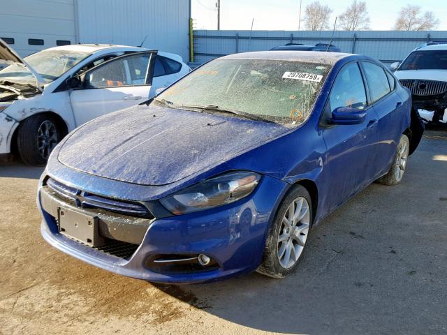 1C3CDFBA3DD258817 - 2013 DODGE DART SXT BLUE photo 2