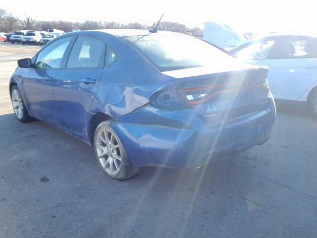 1C3CDFBA3DD258817 - 2013 DODGE DART SXT BLUE photo 3