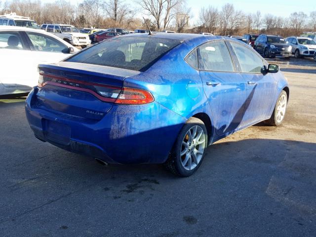 1C3CDFBA3DD258817 - 2013 DODGE DART SXT BLUE photo 4