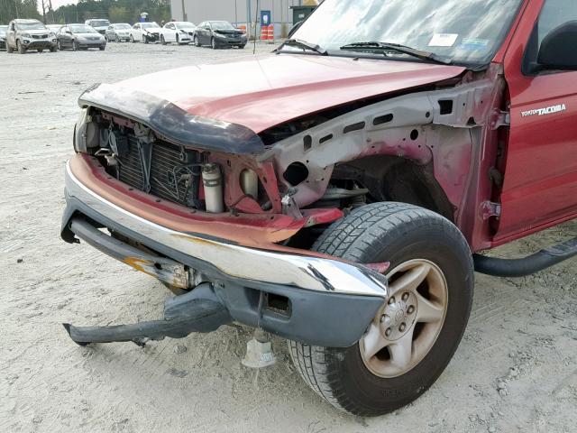 5TEHN72N42Z033608 - 2002 TOYOTA TACOMA DOU RED photo 9