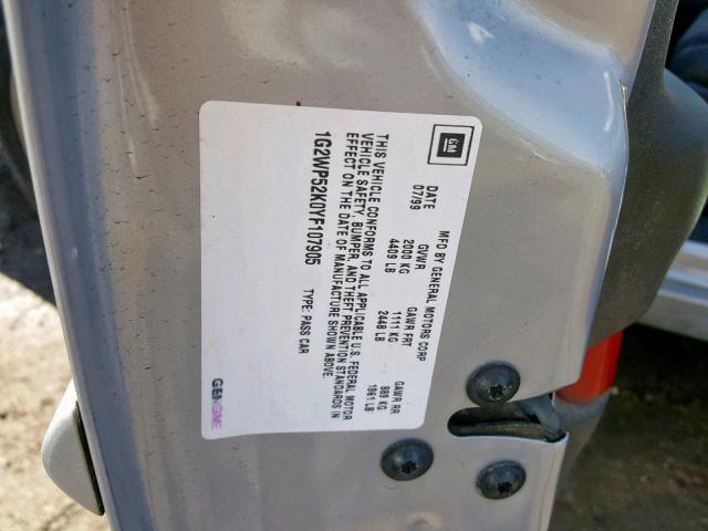 1G2WP52K0YF107905 - 2000 PONTIAC GRAND PRIX GRAY photo 10