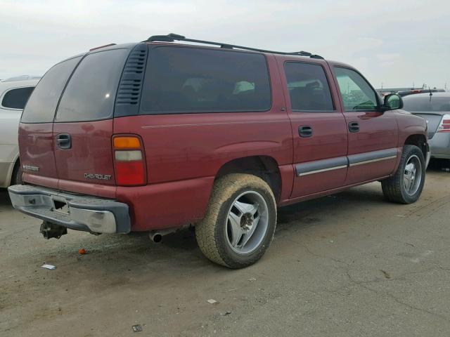 1GNFK16Z82J159837 - 2002 CHEVROLET SUBURBAN K BURGUNDY photo 4