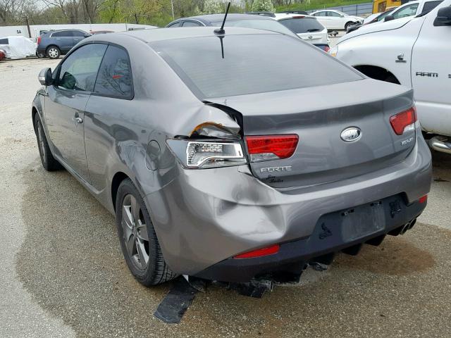 KNAFU6A25A5192700 - 2010 KIA FORTE EX GRAY photo 3