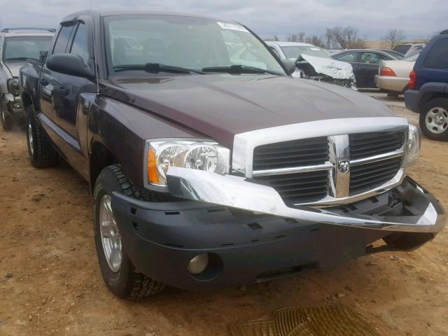 1D7HW48N15S332507 - 2005 DODGE DAKOTA QUA MAROON photo 1