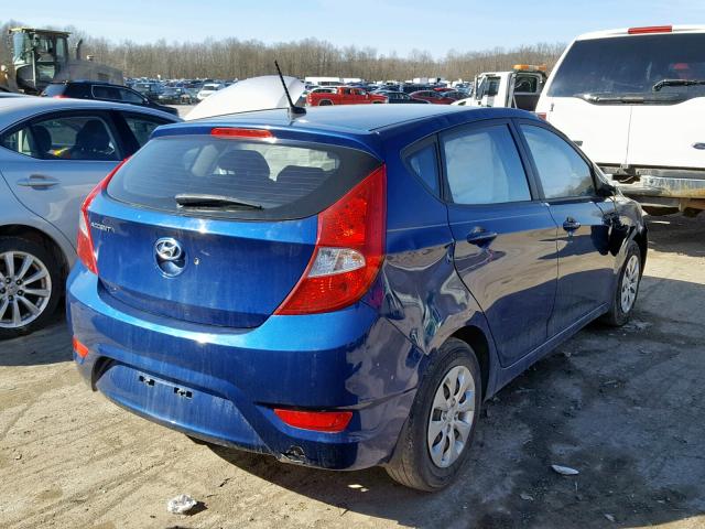 KMHCT5AE8GU272323 - 2016 HYUNDAI ACCENT SE BLUE photo 4