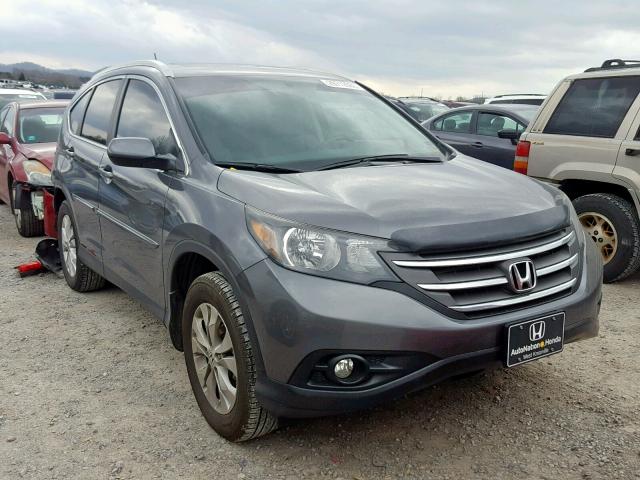 2HKRM4H76EH650398 - 2014 HONDA CR-V EXL GRAY photo 1