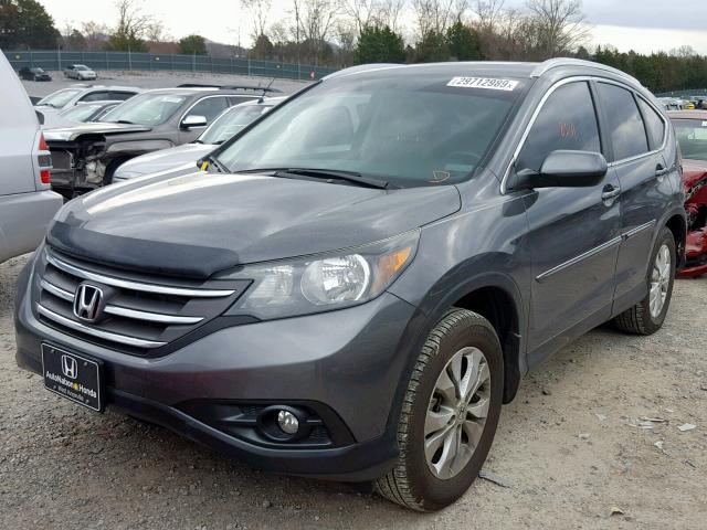 2HKRM4H76EH650398 - 2014 HONDA CR-V EXL GRAY photo 2