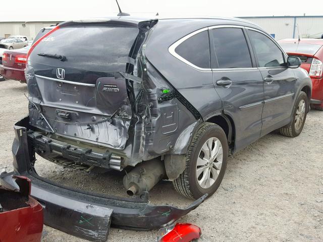 2HKRM4H76EH650398 - 2014 HONDA CR-V EXL GRAY photo 4