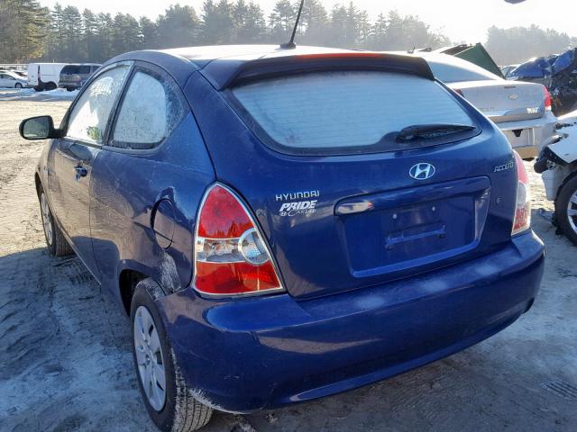 KMHCM3AC5AU161803 - 2010 HYUNDAI ACCENT BLU BLUE photo 3