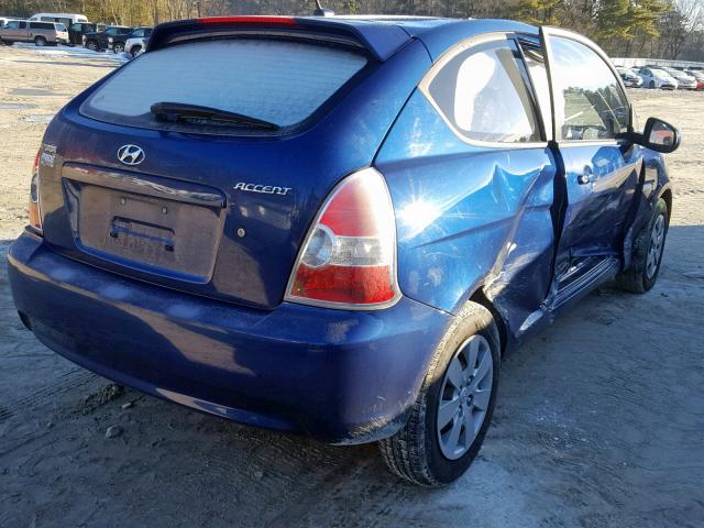 KMHCM3AC5AU161803 - 2010 HYUNDAI ACCENT BLU BLUE photo 4