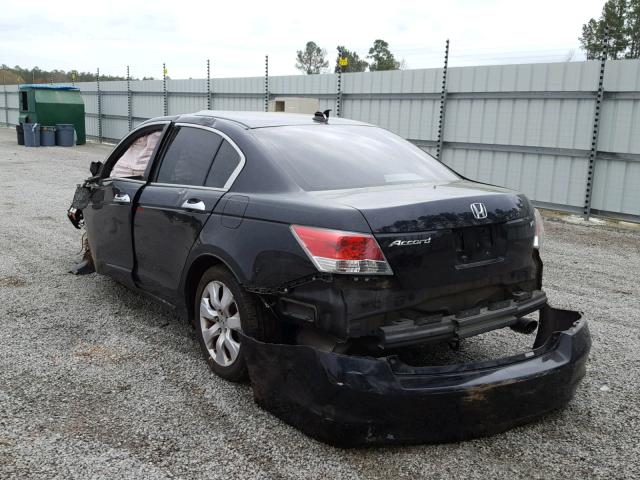 1HGCP36868A021109 - 2008 HONDA ACCORD EXL BLACK photo 3