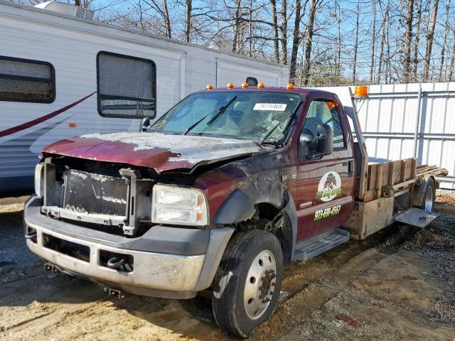 1FDAF57PX6EC10650 - 2006 FORD F550 SUPER RED photo 2