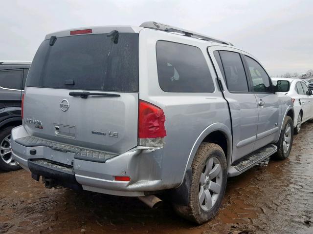 5N1BA08C98N616407 - 2008 NISSAN ARMADA SE SILVER photo 4