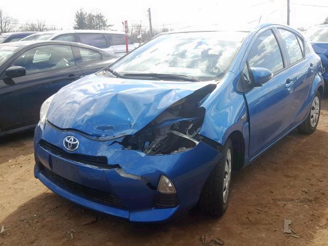 JTDKDTB32D1043292 - 2013 TOYOTA PRIUS C BLUE photo 2