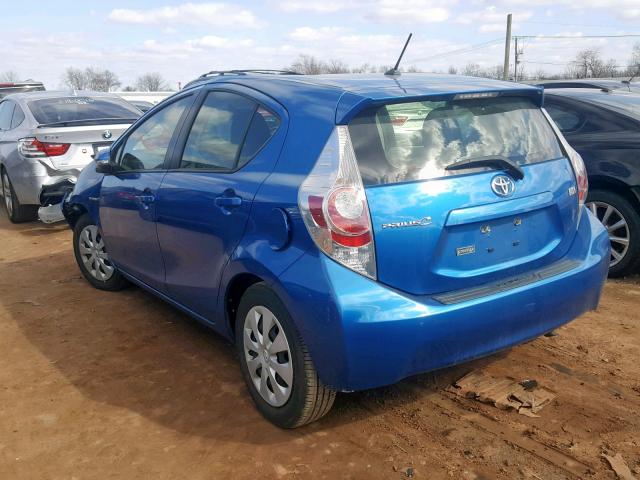 JTDKDTB32D1043292 - 2013 TOYOTA PRIUS C BLUE photo 3