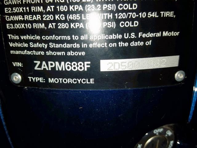 ZAPM688F2D5003982 - 2013 VESPA LX 150IE BLUE photo 20