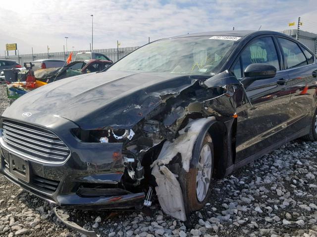 3FA6P0G70FR279540 - 2015 FORD FUSION S BLACK photo 9