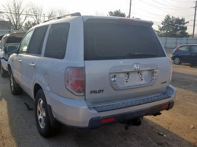 5FNYF183X8B036121 - 2008 HONDA PILOT SE SILVER photo 3