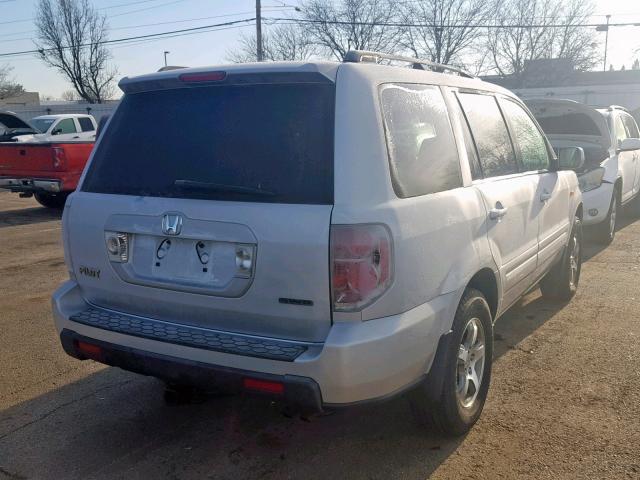 5FNYF183X8B036121 - 2008 HONDA PILOT SE SILVER photo 4