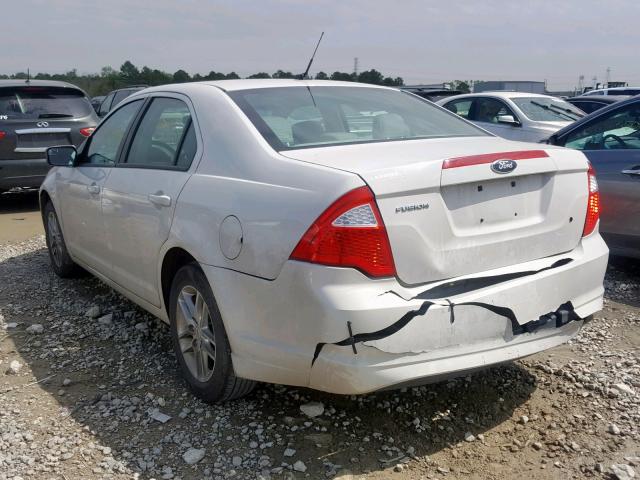 3FAHP0GA5CR350599 - 2012 FORD FUSION S WHITE photo 3