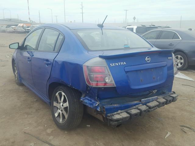 3N1AB6AP0CL631970 - 2012 NISSAN SENTRA 2.0 BLUE photo 3