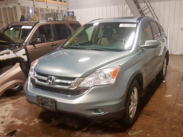 5J6RE4H76BL046705 - 2011 HONDA CR-V EXL GREEN photo 2