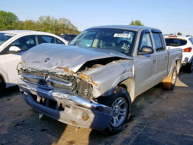 1D7HL48N34S674869 - 2004 DODGE DAKOTA QUA SILVER photo 2