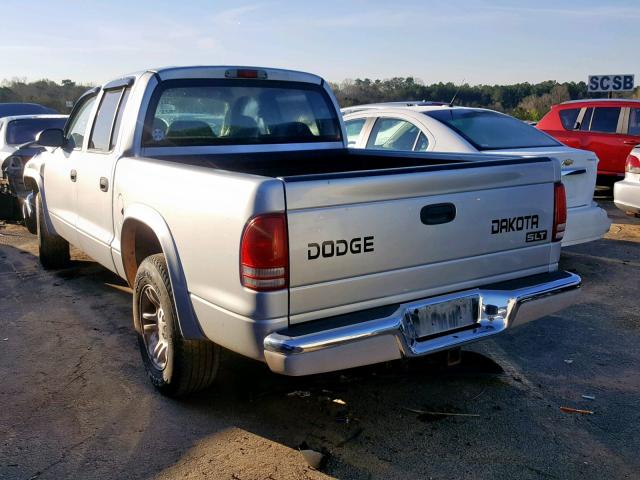 1D7HL48N34S674869 - 2004 DODGE DAKOTA QUA SILVER photo 3